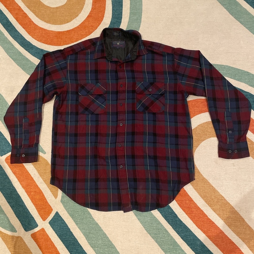 Red and blue Coleman flannel button up